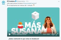 PP-A difunde en un vídeo en redes sociales que votar el 2D a Cs y Podemos sólo supone "más Susana"