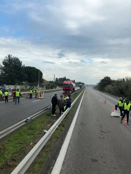 Imagen De Camioneros Atrapados En Francia