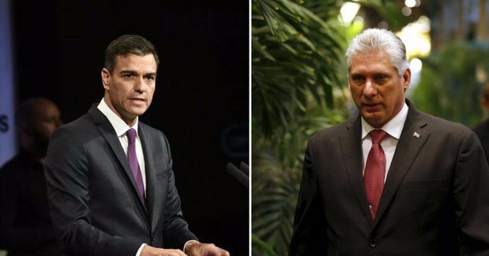 Pedro Sánchez y el presidente de Cuba Díaz Canel