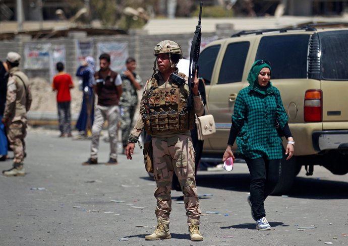 Soldado iraquí en Mosul