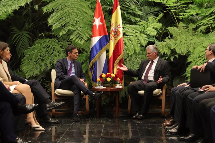Reunión de Pedro Sánchez con Miguel Díaz-Canel en La Habana