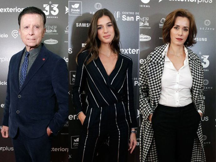 Ortega Cano, Sandra Gago y Fanny Gautier en el estreno de '33 El Musical'
