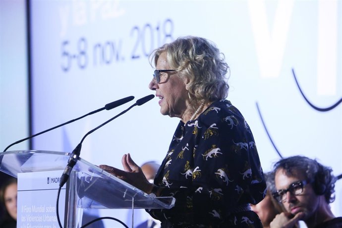 La alcaldesa de Madrid, Manuela Carmena, en la inauguración