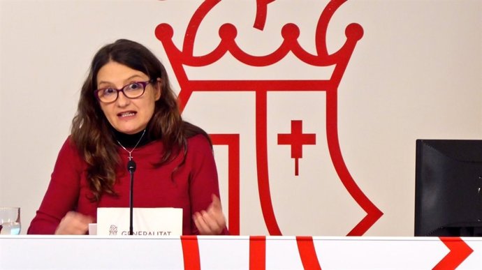 Oltra en la rueda de prensa