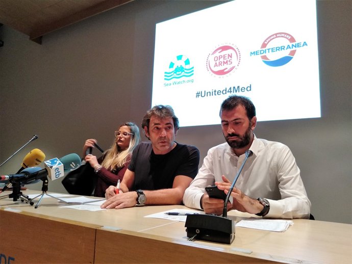 Oscar Camps amb representants de Sea Watch i Saving Humans Mediterranea