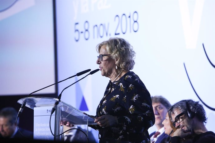 La alcaldesa de Madrid, Manuela Carmena, en la inauguración