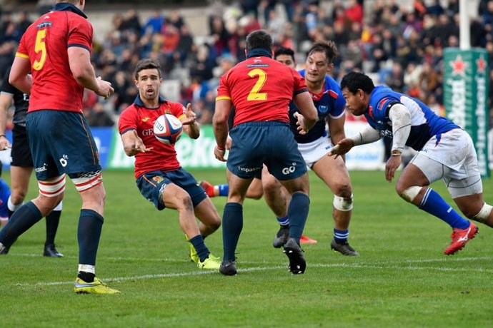 La selección española de rugby ante Samoa en la Central de la Complutense