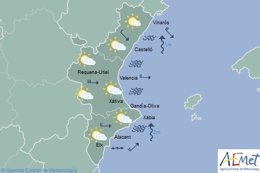Predicción de Aemet para la Comunitat Valenciana del 25 de noviembre de 2018