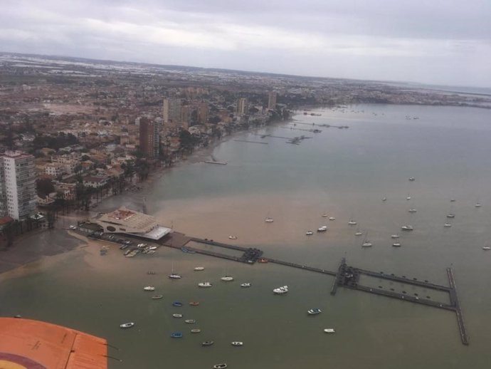 Imágenes aéreas tras las últimas lluvias y riadas en San Javier, Mar Menor
