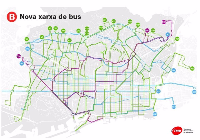Nueva red de bus de Barcelona