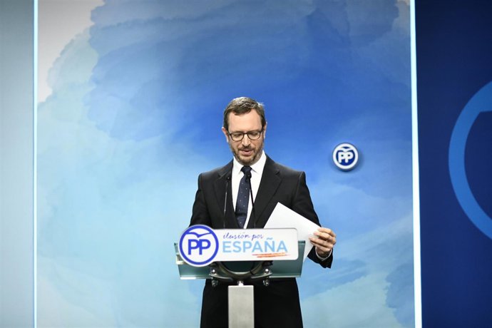 Declaraciones del vicesecretario de Organización del PP, Javier Maroto, tras la 