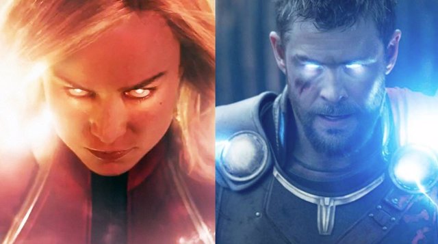 Capitana Marvel y Thor en Infinity War