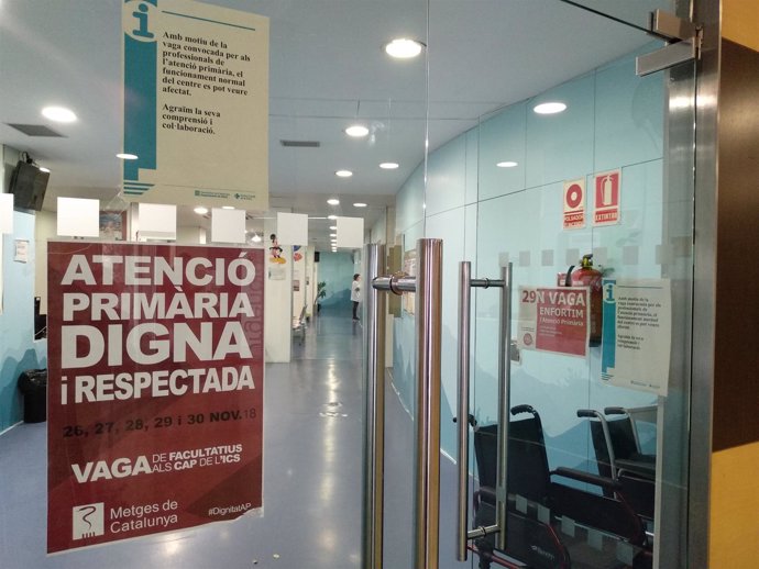 El CAP Manso de Barcelona durante la huelga de médicos en la atención primaria