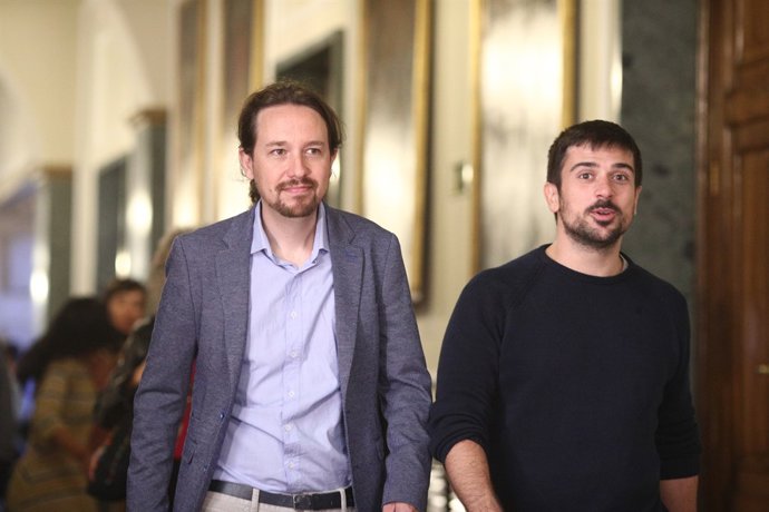 Pablo Iglesias i Ramón Espinar en el Senat
