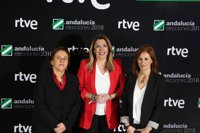 Díaz, Moreno, Rodríguez y Marín llegan a RTVE para el segundo debate en plena protesta de taxistas