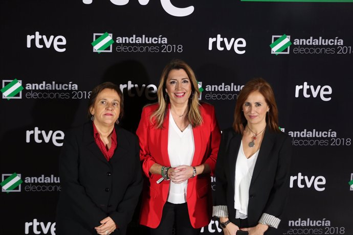 Susana Díaz a su llegada al segundo debate 'a cuatro'