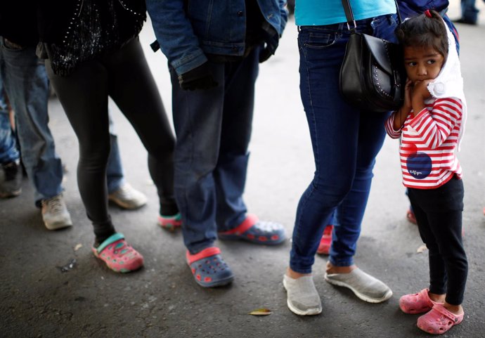 Una niña de la Caravana Migrante en Tijuana