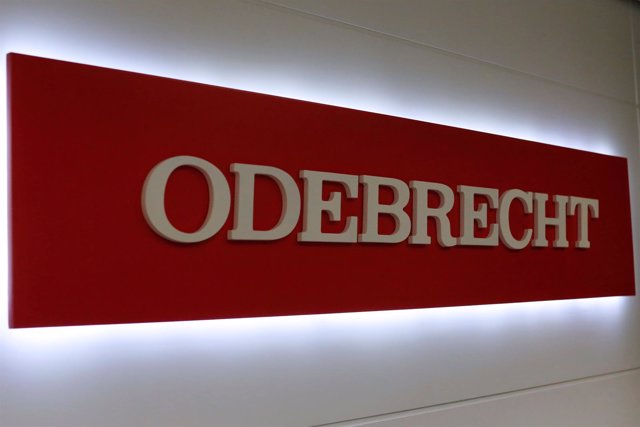 The corporate logo of Odebrecht is seen inside of one of its offices in Mexico C
