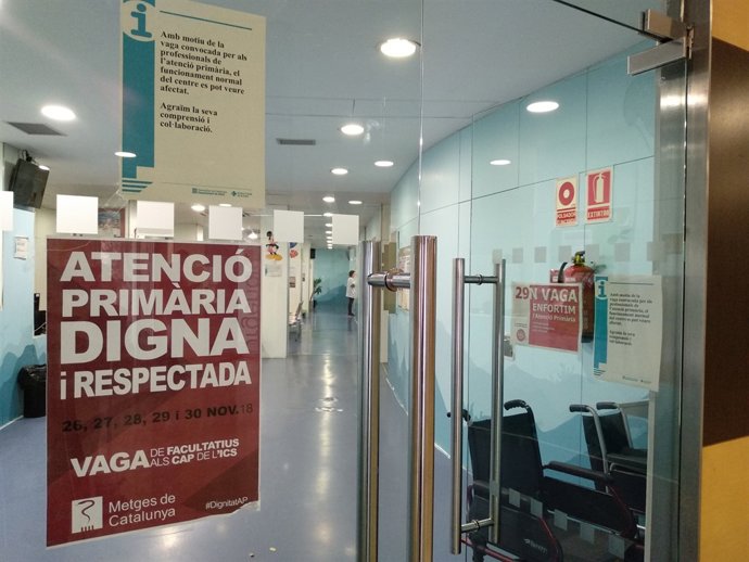 El CAP Mans de Barcelona durant la vaga de metges en l'atenció primària