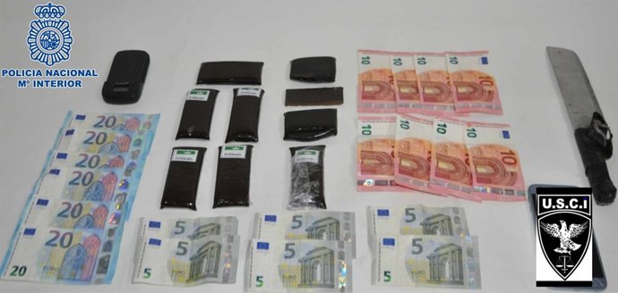 Material incautado en el registro del domicilio