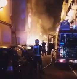 Incendio en el que han actuado Bomberos y Policía Local de Málaga