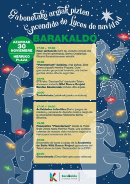Cartel del encendido navideño en Barakaldo