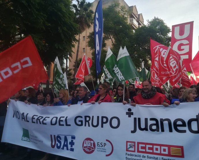 Manifestación contra el ERE de Juaneda