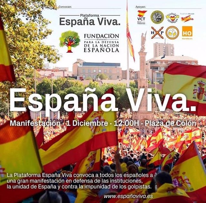 Convocatoria de manifestación de Denaes en la plaza de Colón de Madrid