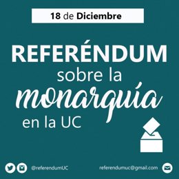 Cartel del referéndum sobre la monarquía en la UC