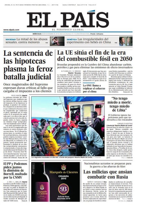 Portada El País