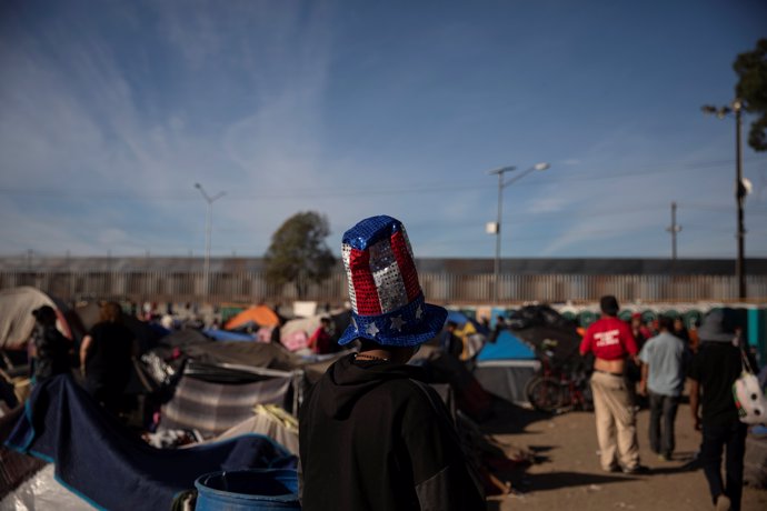 Caravana de migrantes en Tijuana (México)