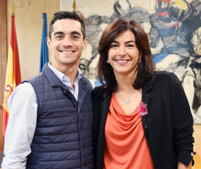 Javier Fernández junto a María José Rienda, presidenta del CSD