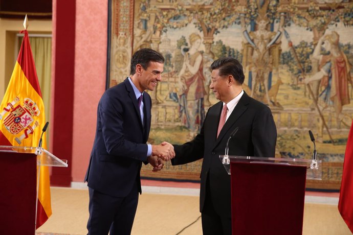 Pedro Sánchez y el presidente de China Xi Jinping presiden el encuentro del Co