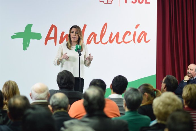 Susana Díaz, en un acto electoral en Huelva este jueves