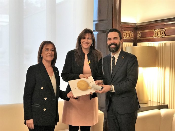 Consellera L.Borràs, pres. R.Torrent,Ester Franquesa (dtora.Política Lingüística