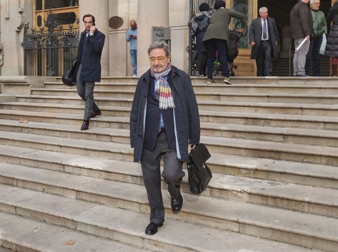 Narcís Serra a l'Audiència de Barcelona després del judici per Caixa Catalunya