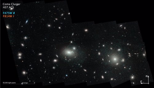 Mosaico del inmenso cúmulo de galaxias de Coma