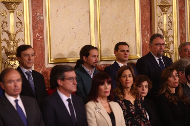 Pablo Iglesias y Albert Rivera en el Día de la Constitución