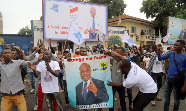 Manifestación a favor de Martin Fayulu en Kinshasa