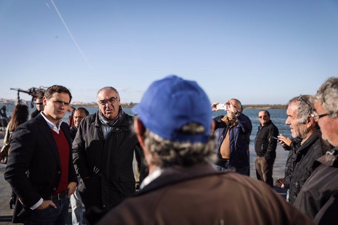 Rivera, en un acto con pescadores de la provincia de Huelva