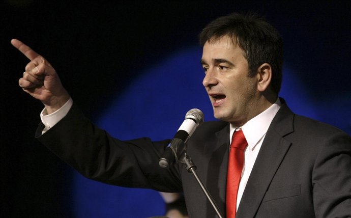 Nebojsa Medojevic en un acto con sus seguidores