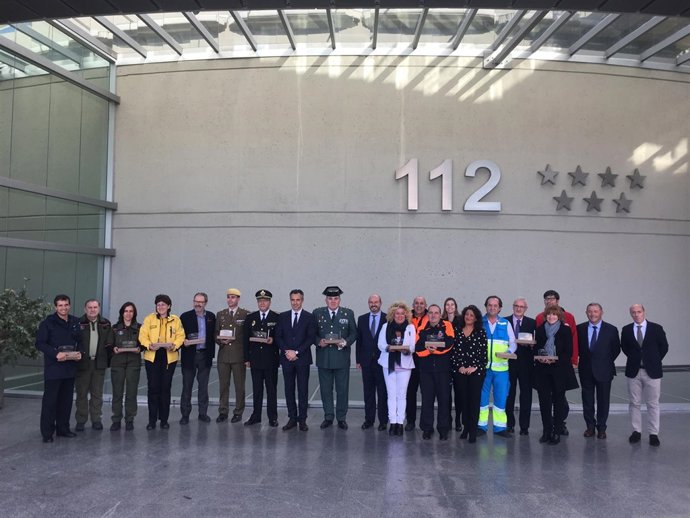 Trabajadores del 112 en su aniversario