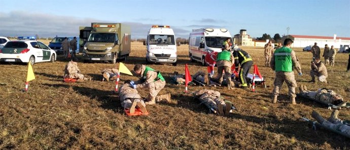 Simulacro de accidente aéreo en Villanubla. 30-11-18