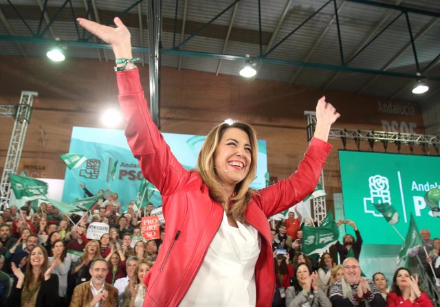 La presidenta de la Junta y candidata a la reelección por el PSOE-A, Susana Díaz