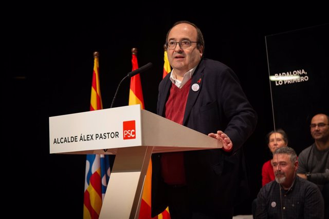 El líder del PSC, Miquel Iceta, en Badalona