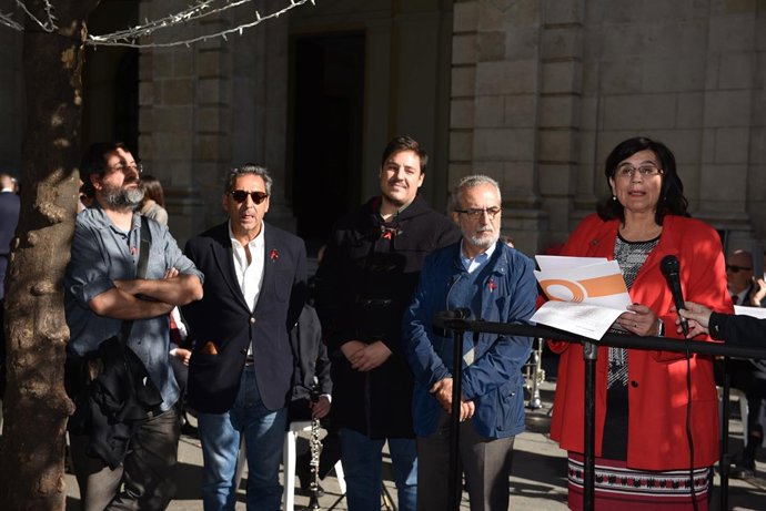 Juan Manuel Flores en el acto por el día mundial de la lucha contra el Sida