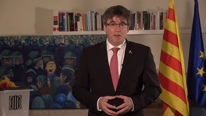 Declaració de l'expresident Carles Puigdemont per l'aniversari de el 1-O