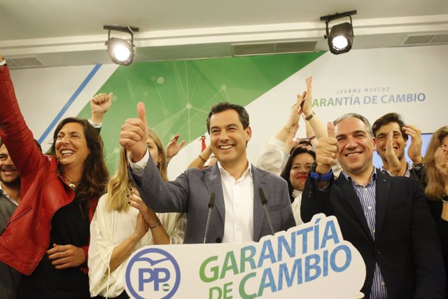 El presidente del PP-A y candidato a la Presidencia de la Junta, Juanma Moreno e