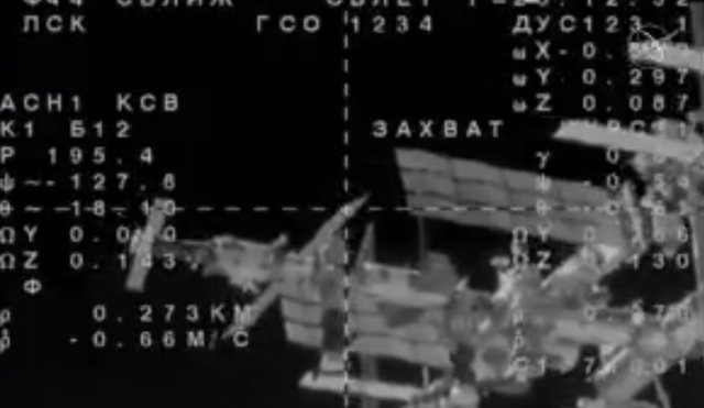 Aproximación de la Soyuz MS 11 a la Estación Espacial