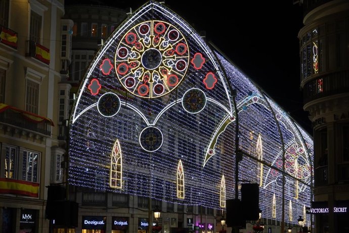 Málaga iluminada en Navidad 2018